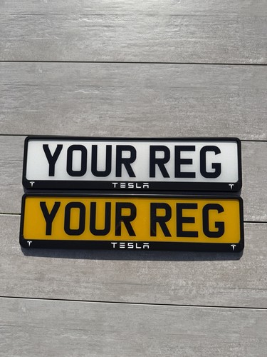 Telaio targa tesla nero - x2,